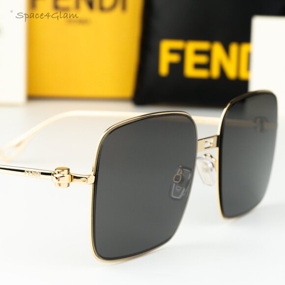 Fendi Women Sunglasses Endura Gold Smoke Square FE40123U BAGUETTE 30A BRAND NEW main image 8
